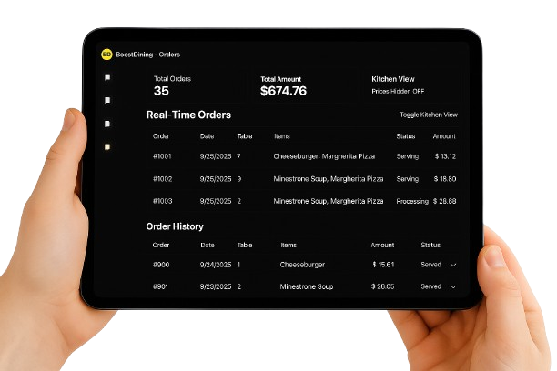 Real time Menu update